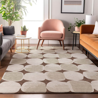 Piper Looms Mayfield Circles AMF870 Brown Machine Washable Area Rug Lifestyle Image Feature