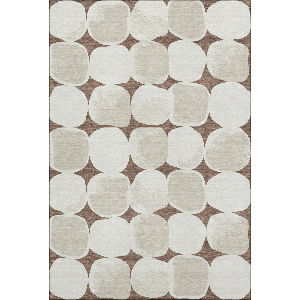 Piper Looms Mayfield Circles AMF870 Brown Machine Washable Area Rug main image