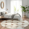 Piper Looms Mayfield Circles AMF870 Brown Machine Washable Area Rug Round Lifestyle Image Feature