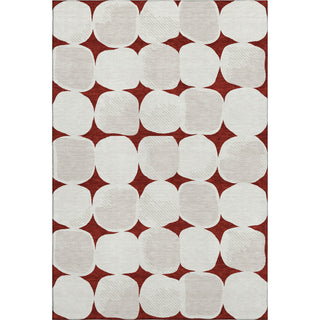 Piper Looms Mayfield Circles AMF870 Burgundy Machine Washable Area Rug main image