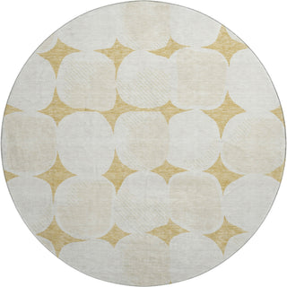 Piper Looms Mayfield Circles AMF870 Gold Machine Washable Area Rug Round Main Image