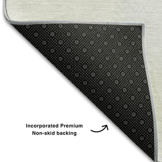 Piper Looms Mayfield Circles AMF870 Gray Machine Washable Area Rug Backing Image