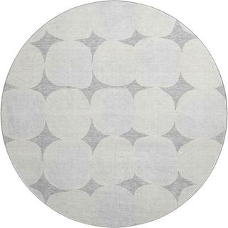 Piper Looms Mayfield Circles AMF870 Gray Machine Washable Area Rug Round Main Image