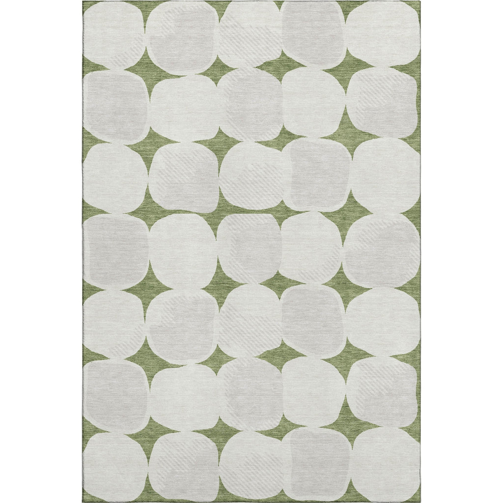 Piper Looms Mayfield Circles AMF870 Green Machine Washable Area Rug main image