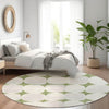 Piper Looms Mayfield Circles AMF870 Green Machine Washable Area Rug Round Lifestyle Image Feature
