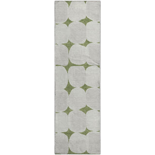 Piper Looms Mayfield Circles AMF870 Green Machine Washable Area Rug Runner Main Image