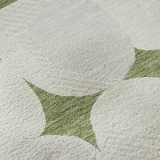Piper Looms Mayfield Circles AMF870 Green Machine Washable Area Rug Swatch Image