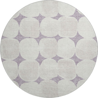 Piper Looms Mayfield Circles AMF870 Lavender Machine Washable Area Rug Round Main Image