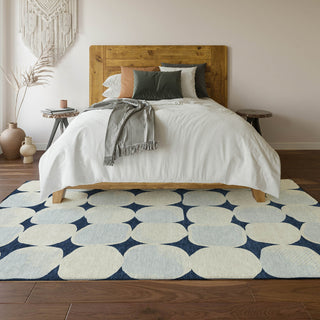 Piper Looms Mayfield Circles AMF870 Navy Machine Washable Area Rug Lifestyle Image Feature