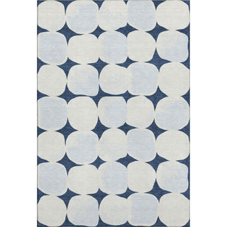 Piper Looms Mayfield Circles AMF870 Navy Machine Washable Area Rug main image