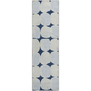 Piper Looms Mayfield Circles AMF870 Navy Machine Washable Area Rug Runner Main Image