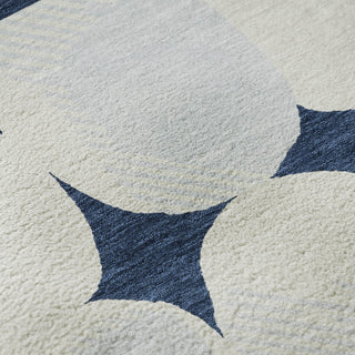 Piper Looms Mayfield Circles AMF870 Navy Machine Washable Area Rug Swatch Image