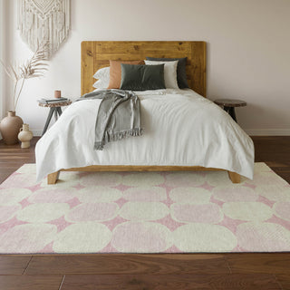 Piper Looms Mayfield Circles AMF870 Pink Machine Washable Area Rug Lifestyle Image Feature