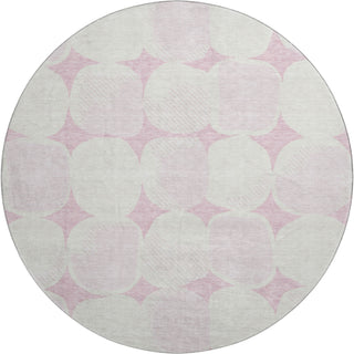 Piper Looms Mayfield Circles AMF870 Pink Machine Washable Area Rug Round Main Image