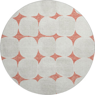 Piper Looms Mayfield Circles AMF870 Salmon Machine Washable Area Rug Round Main Image