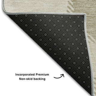 Piper Looms Mayfield Circles AMF870 Taupe Machine Washable Area Rug Backing Image