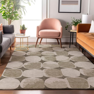 Piper Looms Mayfield Circles AMF870 Taupe Machine Washable Area Rug Lifestyle Image Feature