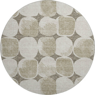 Piper Looms Mayfield Circles AMF870 Taupe Machine Washable Area Rug Round Main Image