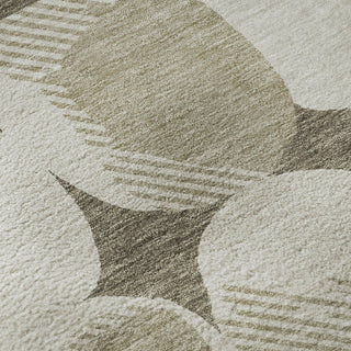 Piper Looms Mayfield Circles AMF870 Taupe Machine Washable Area Rug Swatch Image