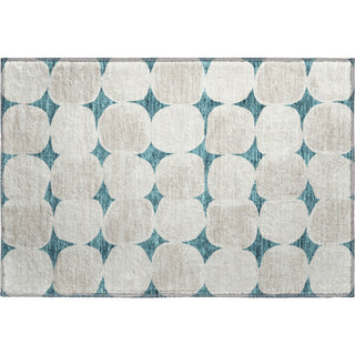 Piper Looms Mayfield Circles AMF870 Teal Machine Washable Area Rug Scatter Main Image