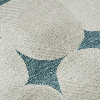 Piper Looms Mayfield Circles AMF870 Teal Machine Washable Area Rug Swatch Image
