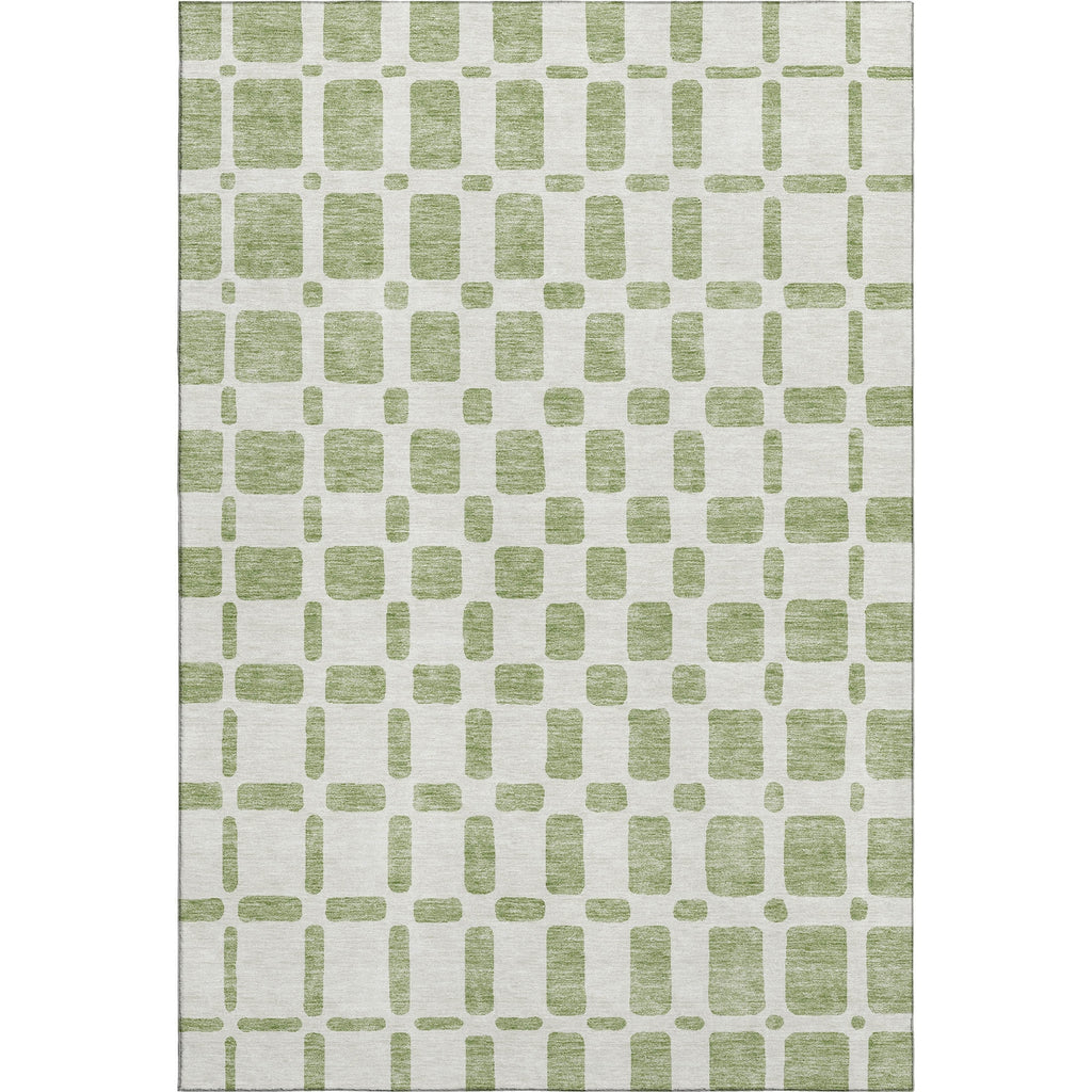 Piper Looms Mayfield Squares AMF871 Aloe Machine Washable Area Rug main image