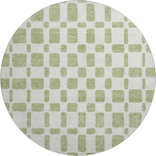 Piper Looms Mayfield Squares AMF871 Aloe Machine Washable Area Rug Round Main Image