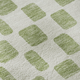 Piper Looms Mayfield Squares AMF871 Aloe Machine Washable Area Rug Swatch Image