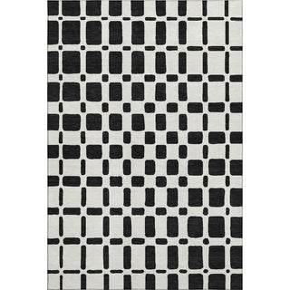 Piper Looms Mayfield Squares AMF871 Black Machine Washable Area Rug main image