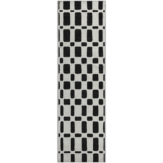 Piper Looms Mayfield Squares AMF871 Black Machine Washable Area Rug Runner Main Image