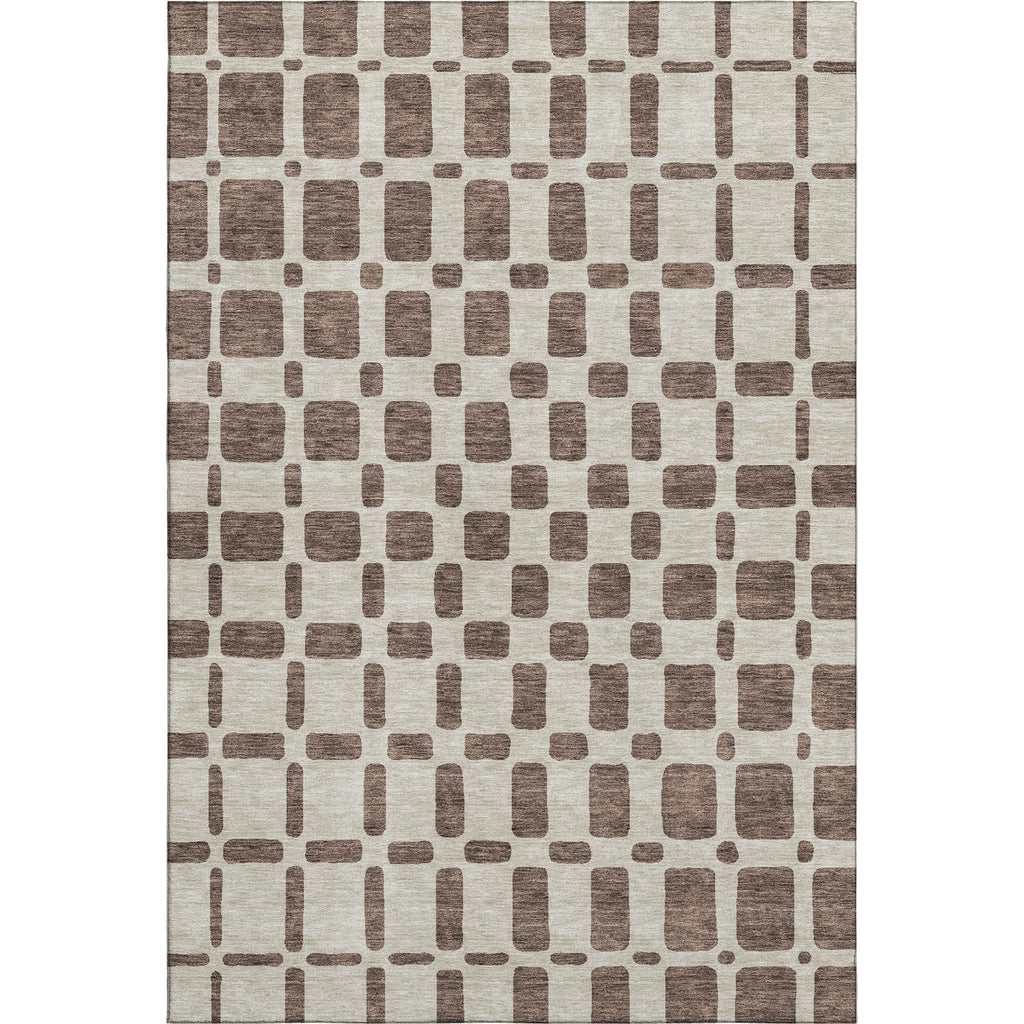 Piper Looms Mayfield Squares AMF871 Brown Machine Washable Area Rug main image