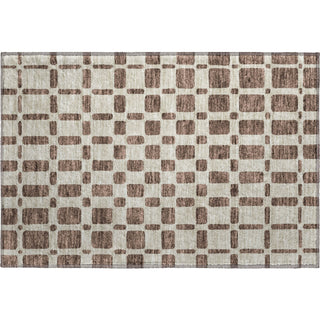 Piper Looms Mayfield Squares AMF871 Brown Machine Washable Area Rug Scatter Main Image