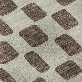 Piper Looms Mayfield Squares AMF871 Brown Machine Washable Area Rug Swatch Image