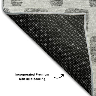 Piper Looms Mayfield Squares AMF871 Gray Machine Washable Area Rug Backing Image