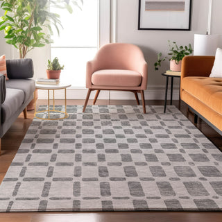 Piper Looms Mayfield Squares AMF871 Gray Machine Washable Area Rug Lifestyle Image Feature