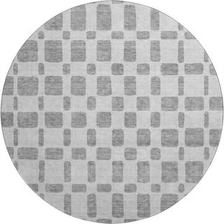 Piper Looms Mayfield Squares AMF871 Gray Machine Washable Area Rug Round Main Image