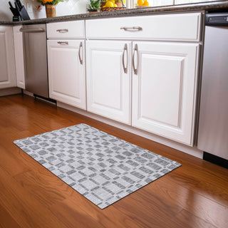 Piper Looms Mayfield Squares AMF871 Gray Machine Washable Area Rug Scatter Lifestyle Image Feature