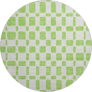 Piper Looms Mayfield Squares AMF871 Lime Machine Washable Area Rug Round Main Image