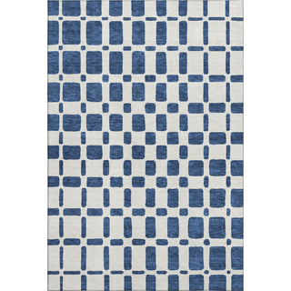 Piper Looms Mayfield Squares AMF871 Navy Machine Washable Area Rug main image
