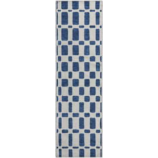 Piper Looms Mayfield Squares AMF871 Navy Machine Washable Area Rug Runner Main Image