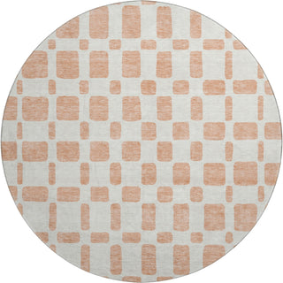 Piper Looms Mayfield Squares AMF871 Peach Machine Washable Area Rug Round Main Image