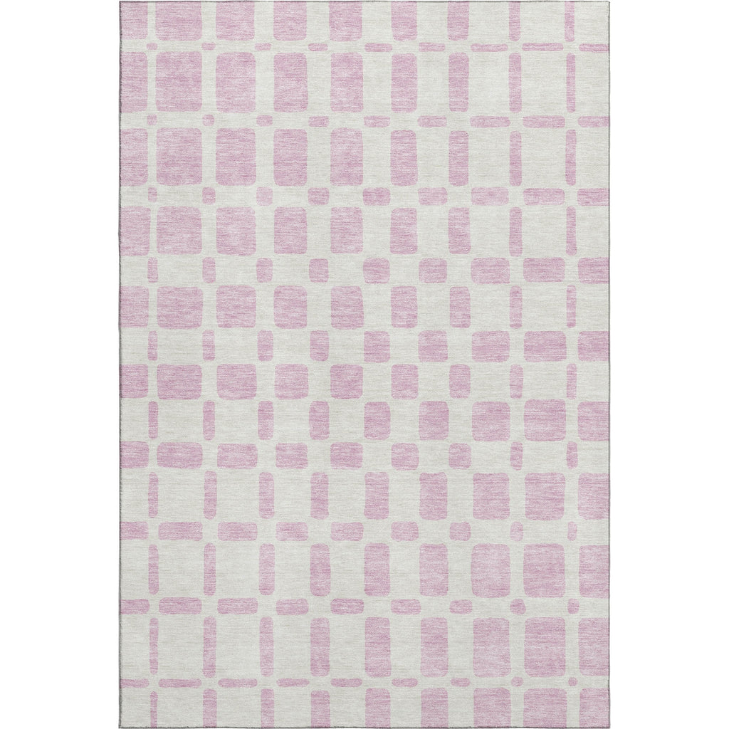 Piper Looms Mayfield Squares AMF871 Pink Machine Washable Area Rug main image