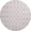 Piper Looms Mayfield Squares AMF871 Pink Machine Washable Area Rug Round Main Image