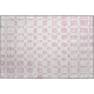 Piper Looms Mayfield Squares AMF871 Pink Machine Washable Area Rug Scatter Main Image