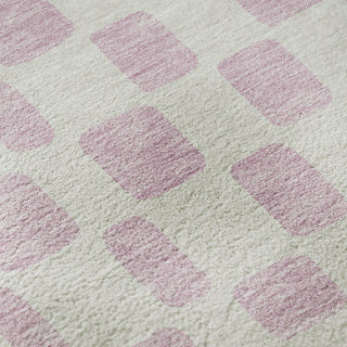 Piper Looms Mayfield Squares AMF871 Pink Machine Washable Area Rug Swatch Image