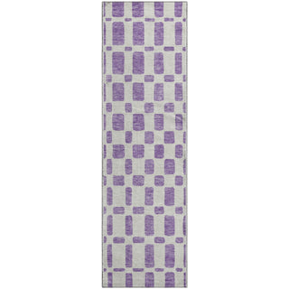 Piper Looms Mayfield Squares AMF871 Purple Machine Washable Area Rug Runner Main Image