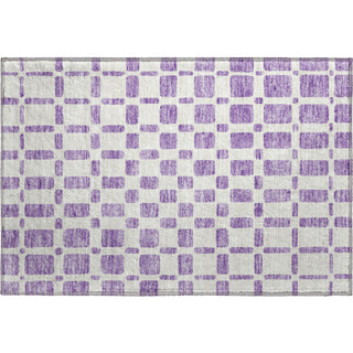 Piper Looms Mayfield Squares AMF871 Purple Machine Washable Area Rug Scatter Main Image