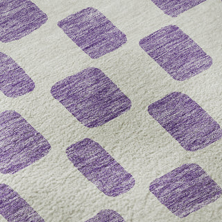 Piper Looms Mayfield Squares AMF871 Purple Machine Washable Area Rug Swatch Image