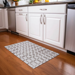 Piper Looms Mayfield Squares AMF871 Taupe Machine Washable Area Rug Scatter Lifestyle Image Feature