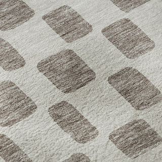 Piper Looms Mayfield Squares AMF871 Taupe Machine Washable Area Rug Swatch Image
